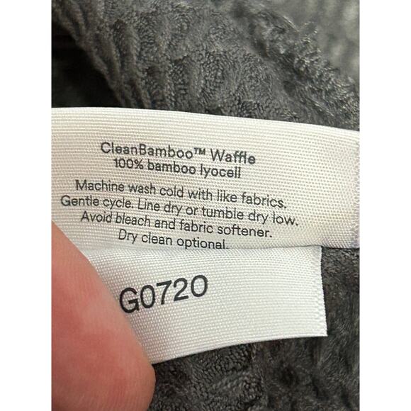 Ettitude Waffle Bathrobe Women S Gray Weave Bamboo Lyocell Long Sleeve Tie Front - Picture 7 of 9